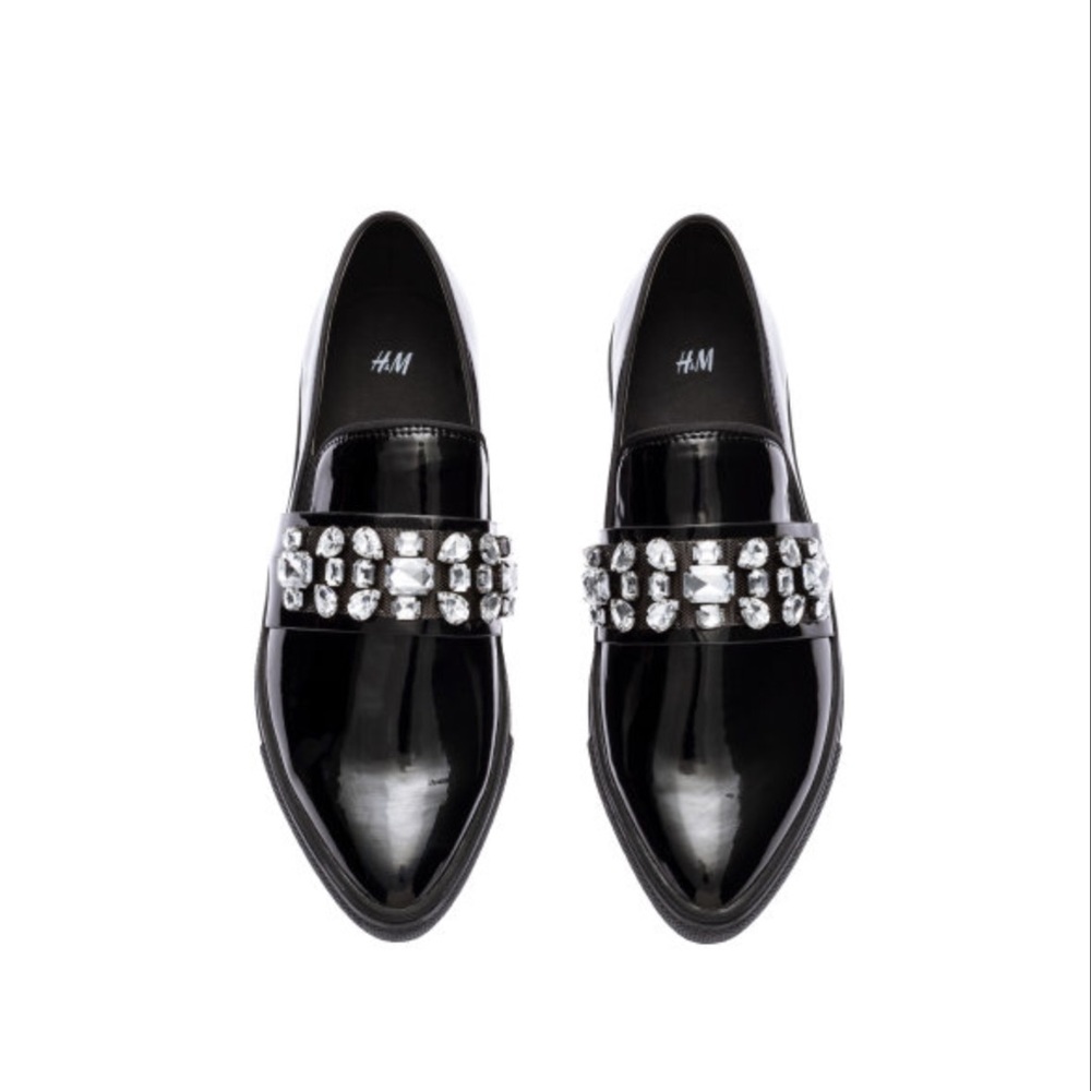 H&M | NWOT Patent Gem Slip-Ons